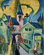 Ernst Ludwig Kirchner Konigstein with red church oil on canvas